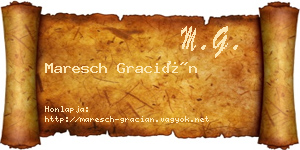 Maresch Gracián névjegykártya